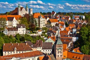 Luftaufnahme der östlichen Altstadt Landsberg am Lech